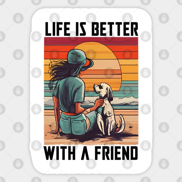 Life is better with a friend Sticker by Cervezas del Zodiaco